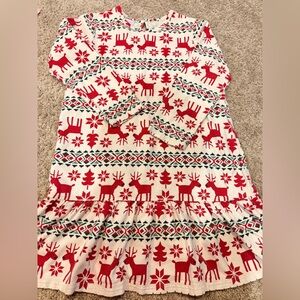 Hanna Andersson Girls Dear Deer Holiday Flannel Nightgown Size 10 | 140cm